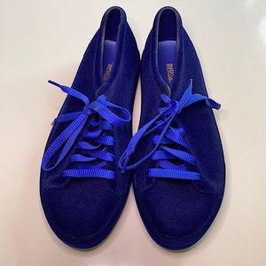 Melissa Blue Suede lace up sneakers